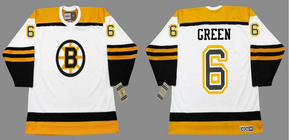 2019 Men Boston Bruins #6 Green White CCM NHL jerseys->boston bruins->NHL Jersey